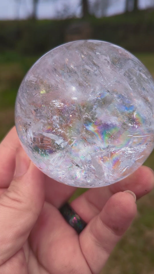 Rainbow Clear Quartz Sphere