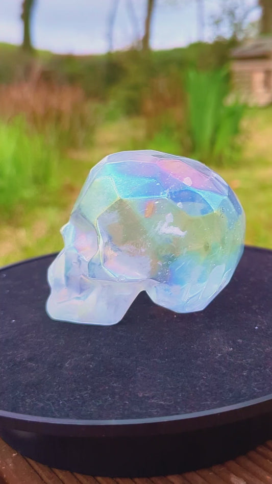 Aura Quartz Skull Carving
